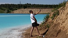The lake in Novossibirsk, Siberia, has been nicknamed "Maldivinsk" by locals.