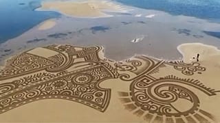 Arte sobre la arena en el Art Festival Zen de Opuzen