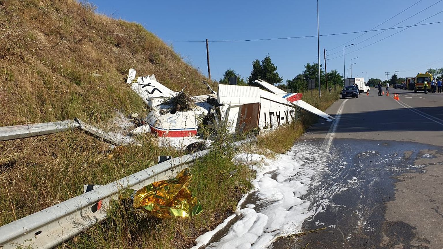 Αναγκαστική προσγείωση μονοκινητήριου αεροσκάφους σε παράδρομο της Εγνατίας Οδού
