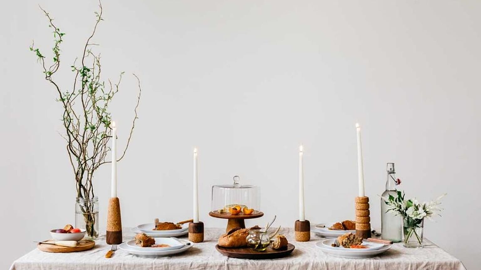 Corn candle holders on a table