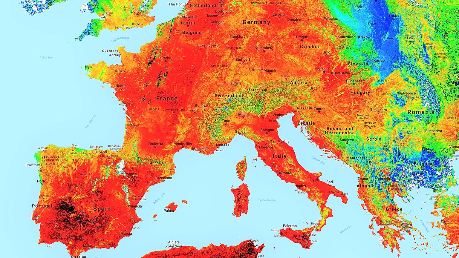 Temperatura en superficie el 24/07/2019