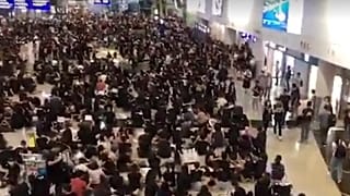 Watch live: Protesters hold mass sit-in at airport