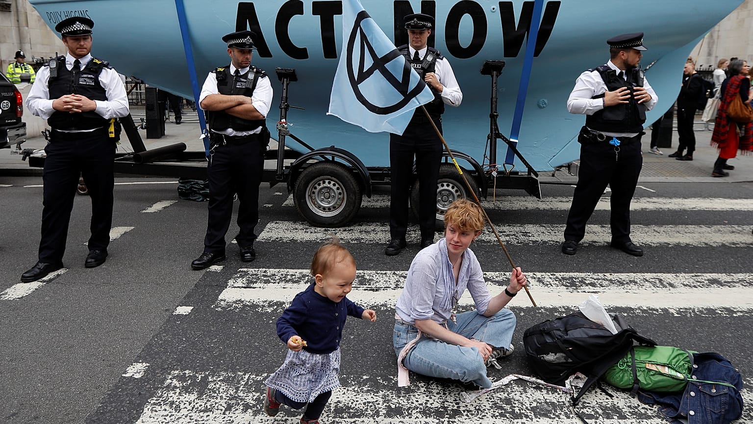 Az Extinction Rebellion egyik londoni demonstrációja