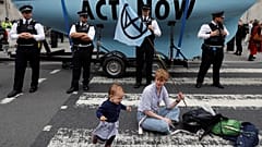 Az Extinction Rebellion egyik londoni demonstrációja