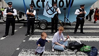 Az Extinction Rebellion egyik londoni demonstrációja