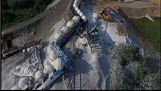 Descarrila un tren que transportaba piedra caliza en la República Checa