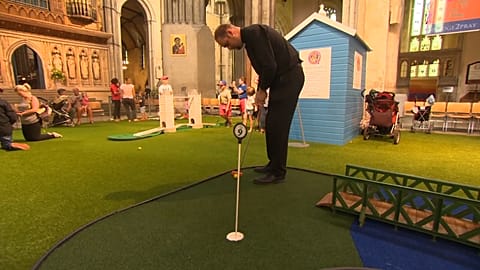 'Pray and play': English cathedral unveils crazy golf course 
