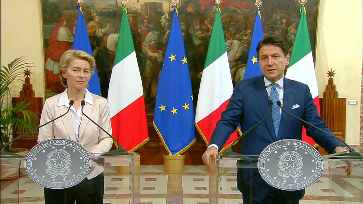 Ursula von der Leyen en visite en Italie