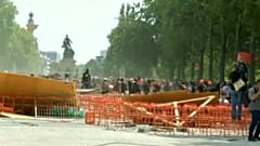 درگیری پلیس فرانسه با معترضان شهر نانت در مراسم بزرگداشت استیو کانسیو