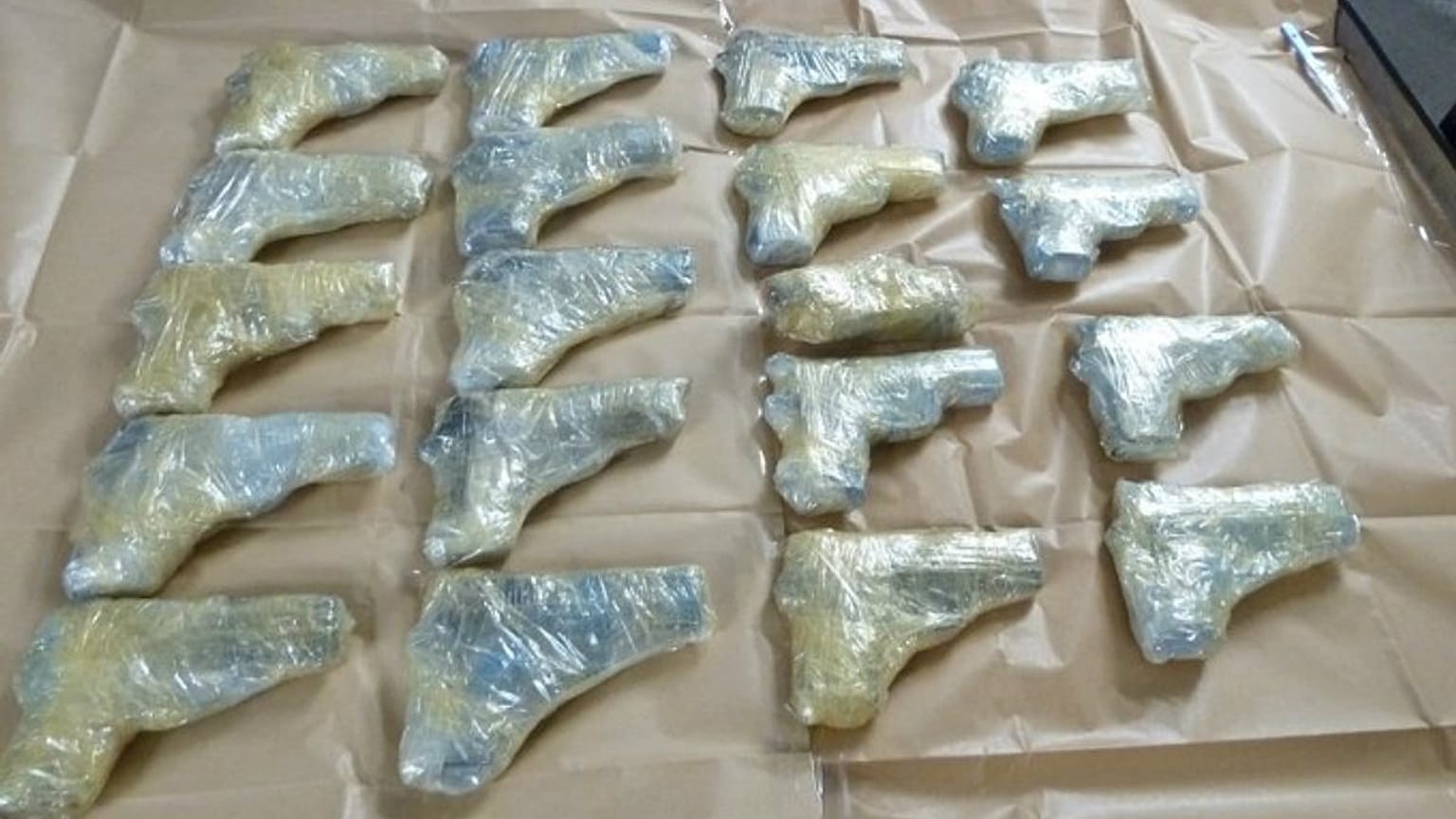 UK Border Force found 60 guns hidden in a car on Friday arriving at the port of Dover, August 2, 2019. 