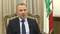 وزير الخارجية اللبناني جبران باسيل من مقابلته مع قناة يورونيوز ببيروت. آب 2019