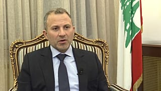 وزير الخارجية اللبناني جبران باسيل من مقابلته مع قناة يورونيوز ببيروت. آب 2019