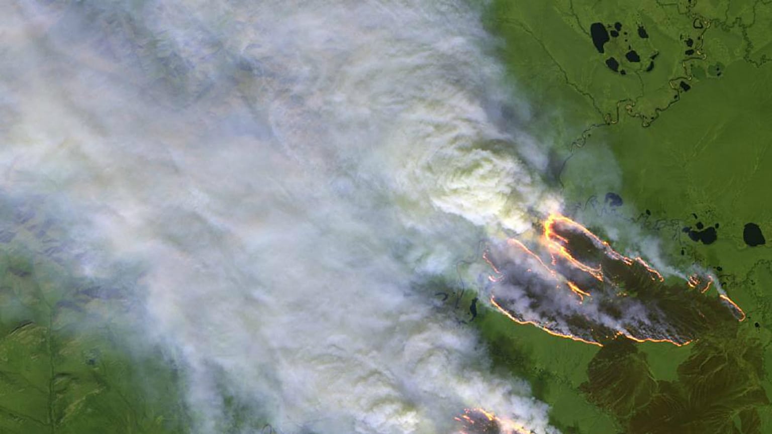 Copernicus monitoring of Arctic fires in the Sakha Republic, 4 August 2019 