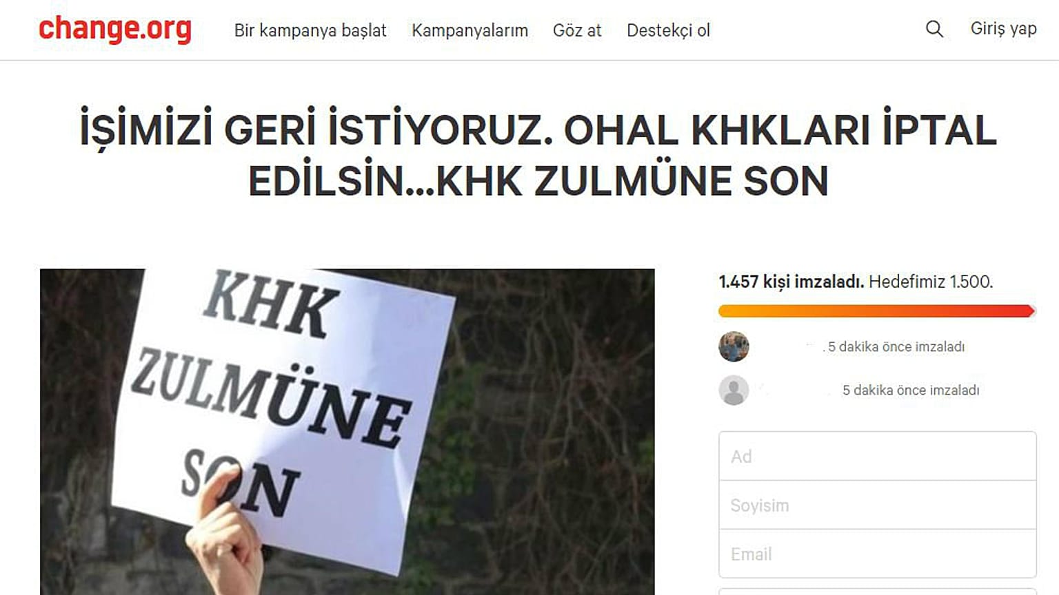 KHK ile ihraç edilen memurlardan 'İşimizi Geri İstiyoruz' imza kampanyası
