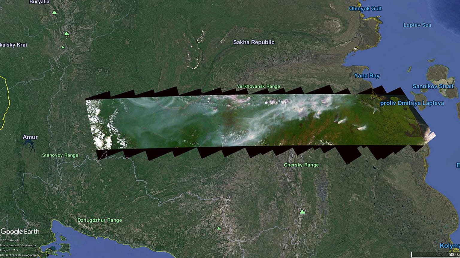 Les incendies en Sibérie vus du ciel