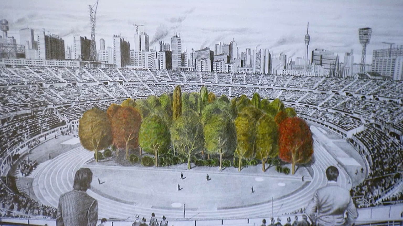 Estádio austríaco transforma-se em floresta