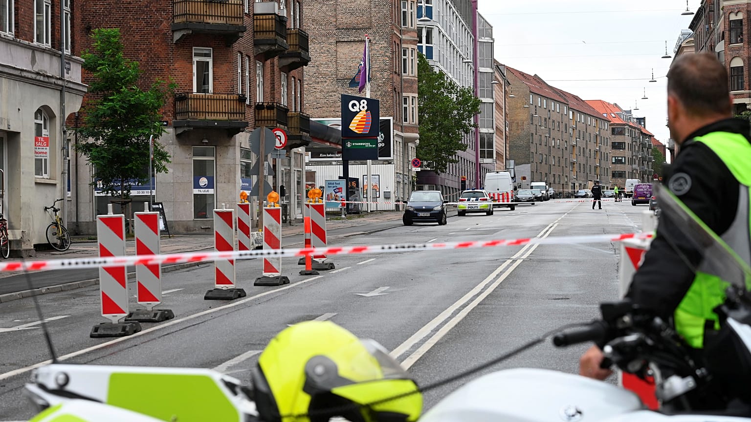 Il luogo dell'esplosione, a Copenaghen. 