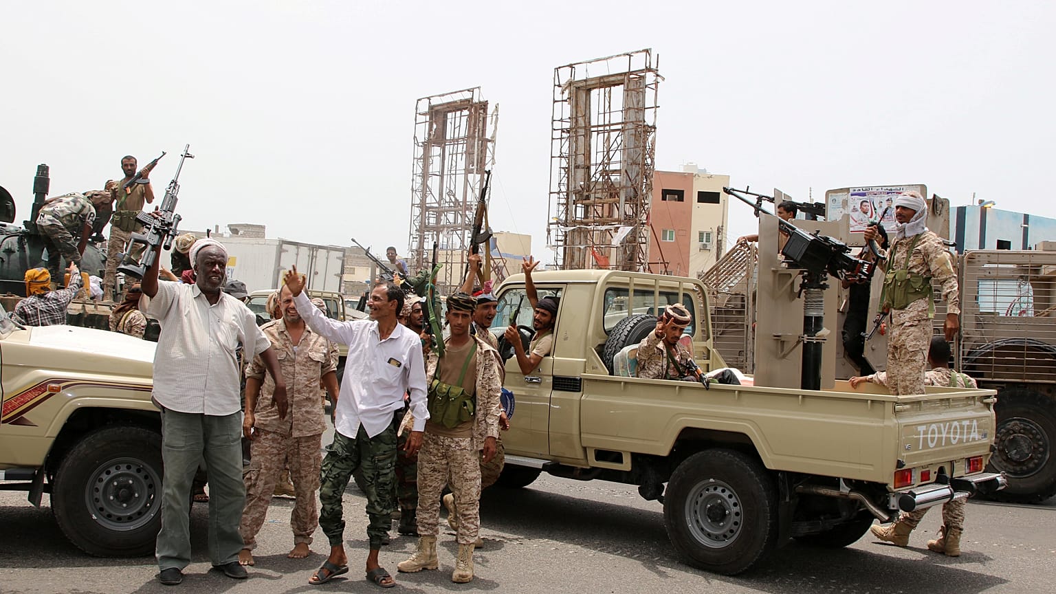 BAE destekli Güney Geçiş Konseyi bünyesinde faaliyet gösteren Hizam Emni güçleri / Aden / Yemen