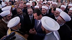 الرئيس السوري بشار الأسد بجامع الأفرم في دمشق في أول أيام عيد الأضحى. 11/آب 2019