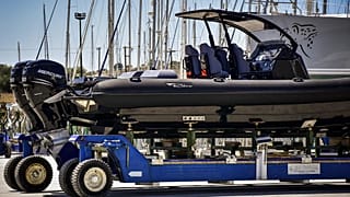 Das 10 Meter lange aufblasbare Boot, das im Zentrum der Ermittlungen steht