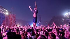 Festival goers party at Sziget