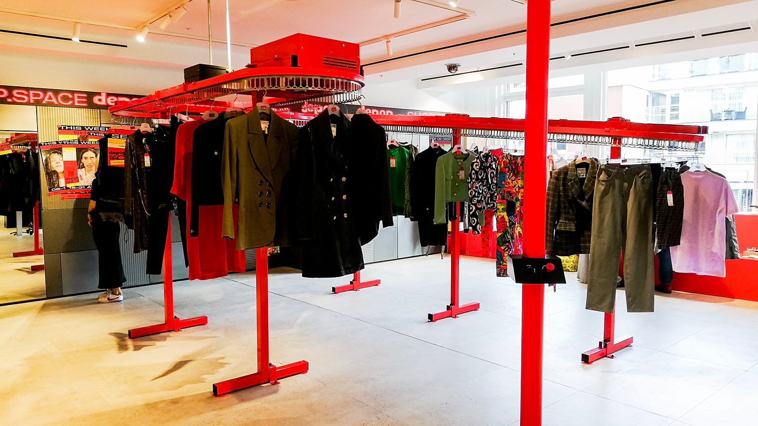 Kinetic rail at Selfridges Depop pop-up