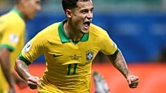 Philippe Coutinho festeggia dopo un gol nell'edizione 2019 della Copa America, vinta proprio dal Brasile. 