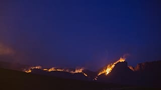 El fuego en el Parque Natural de Tamadaba, en Gran Canaria