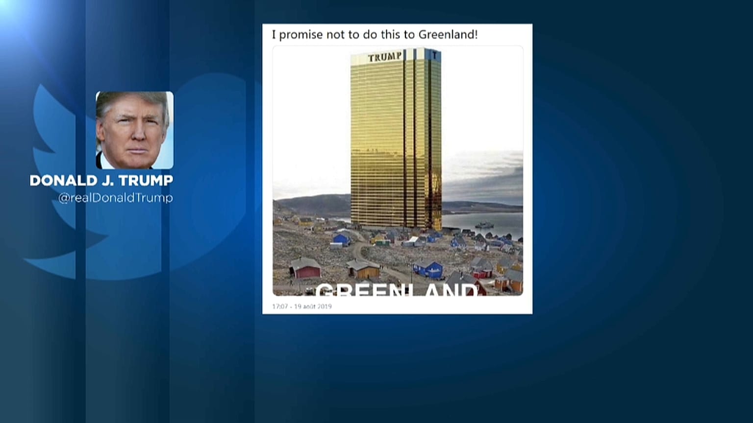 Donald Trump promete que no construiría una torre en Groenlandia