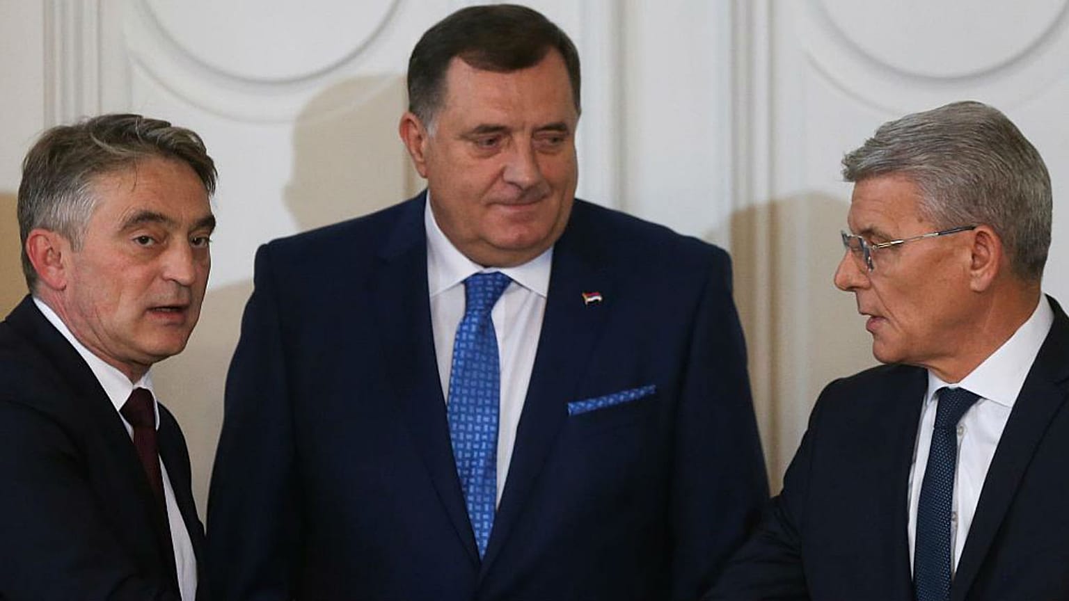 (L-R) Zeljko Komsic, Milorad Dodik, Sefik Dzaferovic