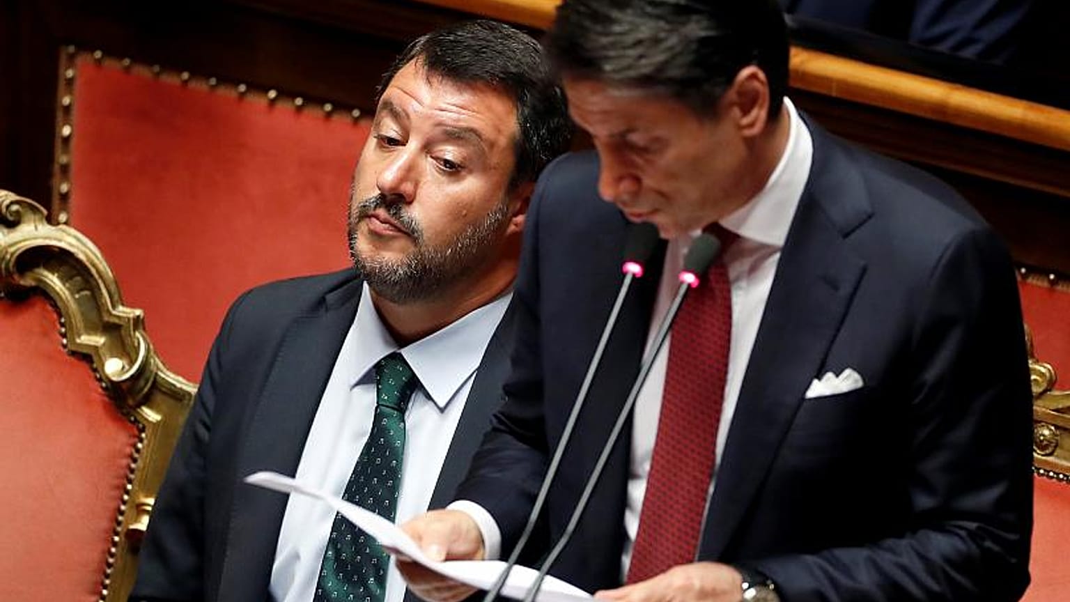 Italy's Prime Minister Giuseppe Conte resigns on Wednesday.