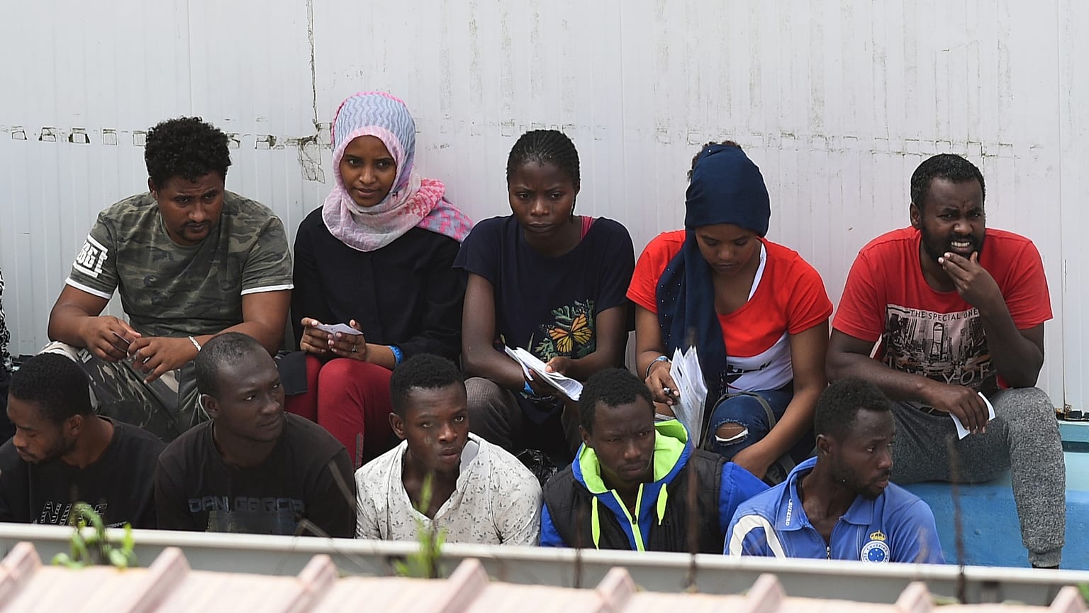 Centre d'accueil à Lampedusa, le 21 août