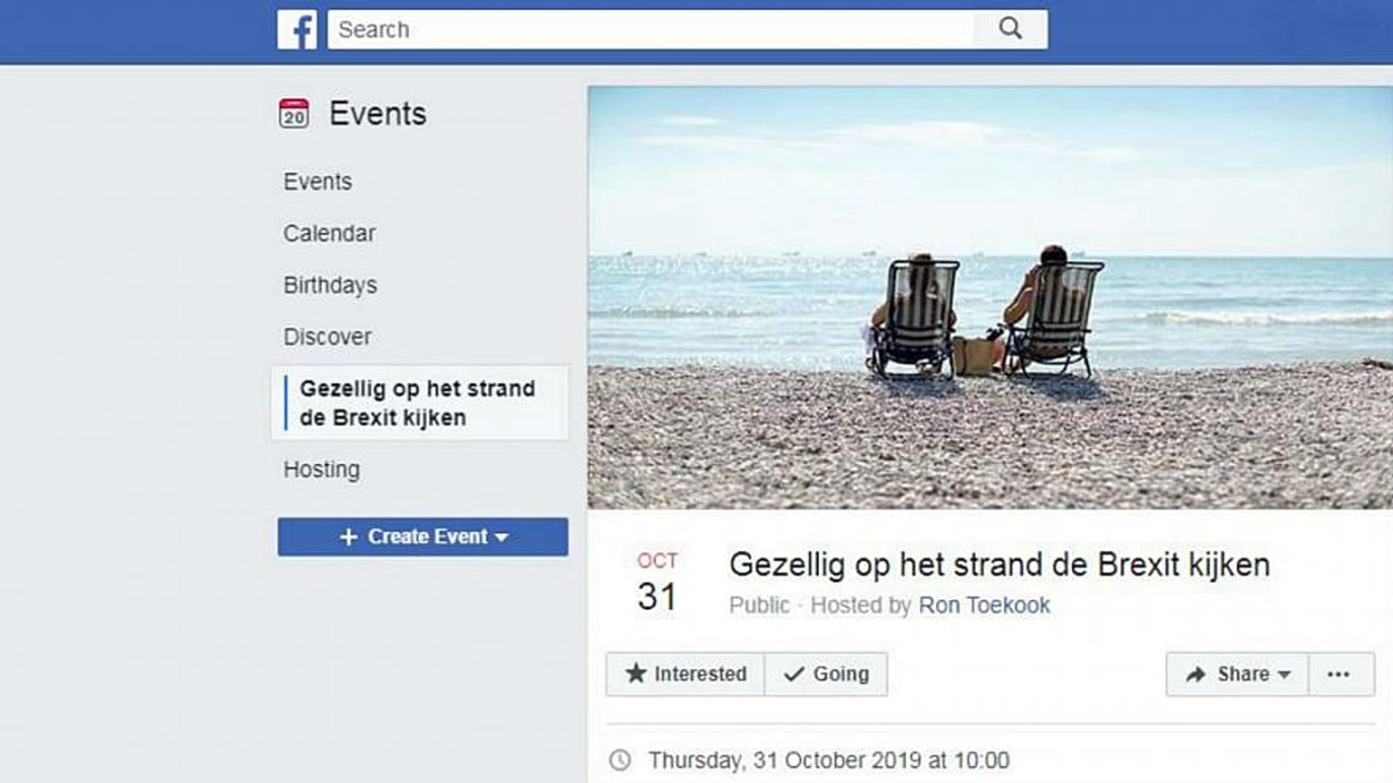 Public Viewing: Facebook-Nutzer lädt Menschen ein, Brexit vom Strand aus zu beobachten
