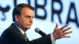 Bolsonaro bei einer Rede in der Stadt Brasília in Brasilien