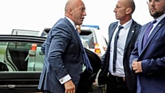 Kosovo's former Prime Minister Ramush Haradinaj arrives at Pristina Airport after being called to The Hague war crimes court regarding Kosovo's violent independence struggle