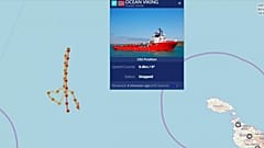 Ocean Viking: Gestrandetes Migranten-Rettungsschiff segelt ein Herz, um Bewusstsein zu schärfen