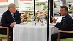 Macron és Trump ebéde a csúcs előtt Biarritzban