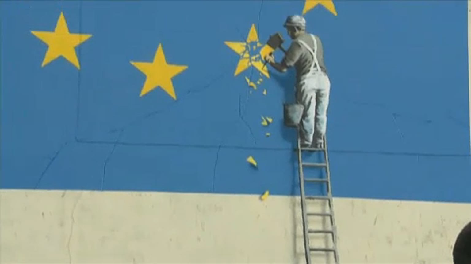 Rätselhaft: Banksys Brexit-Wandbild in Dover übermalt