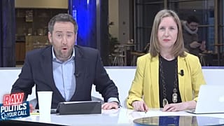 Darren McCaffrey and Méabh McMahon on the set of Raw Politics Your Call