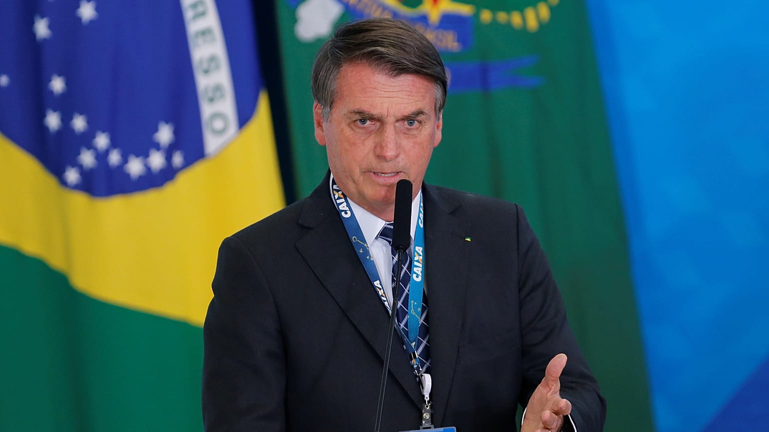 Brazilian President Jair Bolsonaro  at the Planalto Palace in Brasilia, Brazil, August 20, 2019.