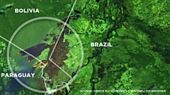 Satellite images show expanding fire at South American tri-border area