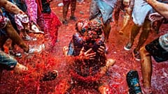 Watch live: Thousands hurl fruit at La Tomatina festival