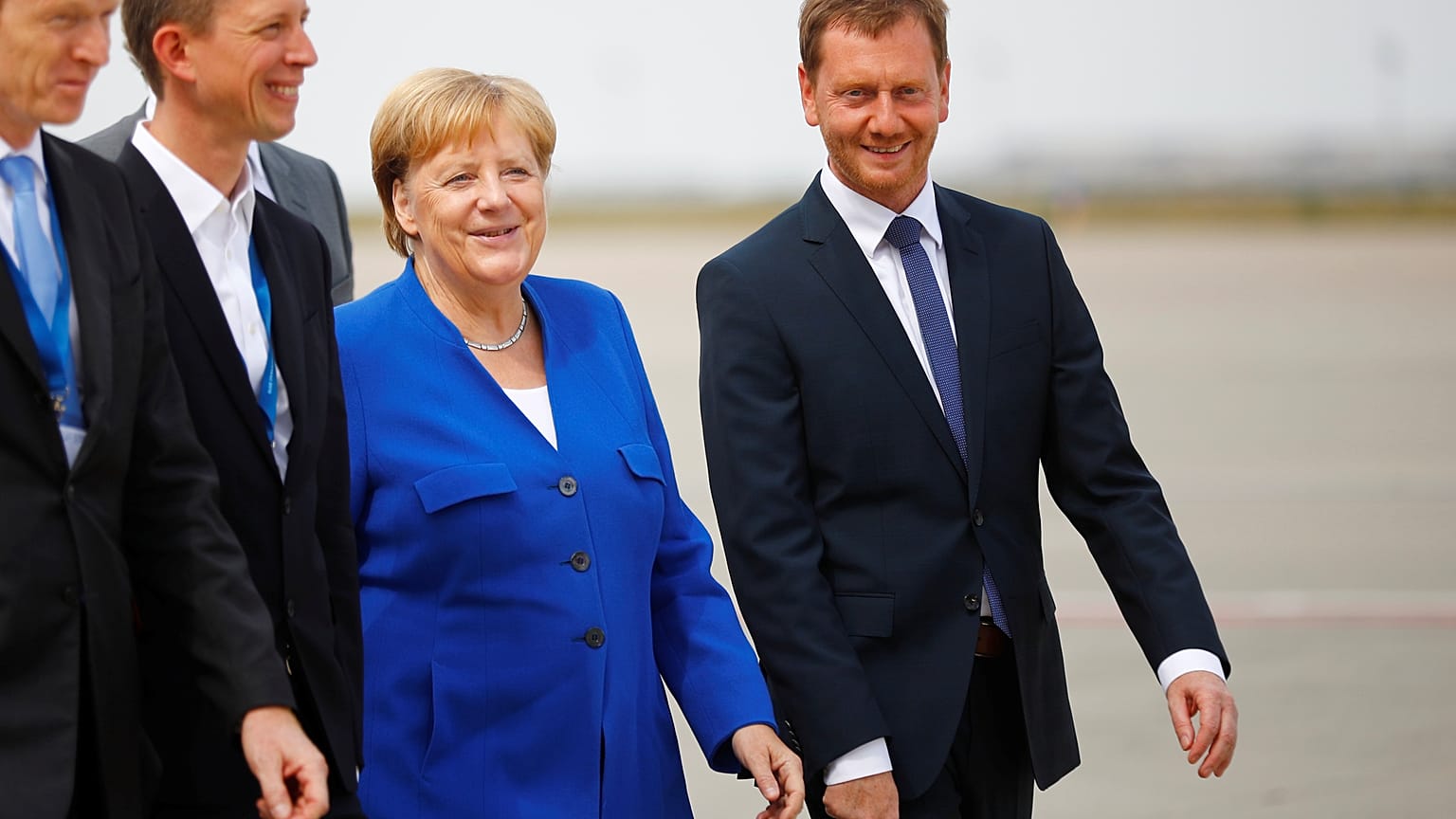 Angela Merkel mit Michael Kretschmer in Sachsen
