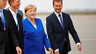 Angela Merkel mit Michael Kretschmer in Sachsen