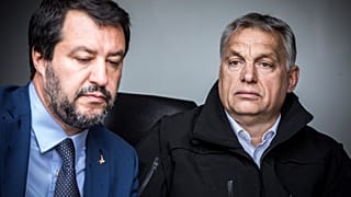 Orbán Viktor miniszterelnök és Matteo Salvini olasz belügyminiszter, miniszterelnök-helyettes határszemlén Röszkénél 2019. május 2-án