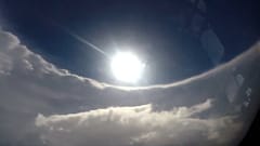صورة من داخل عين الإعصار دوريان في المحيط الأطلسي