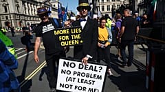 Alsóházi vezetőnek öltözött brexit-ellenes tüntető Londonban