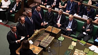 Britain's Prime Minister Boris Johnson sits as results of the vote are announced during debate in the House of Commons in London, Britain September 4, 2019. 