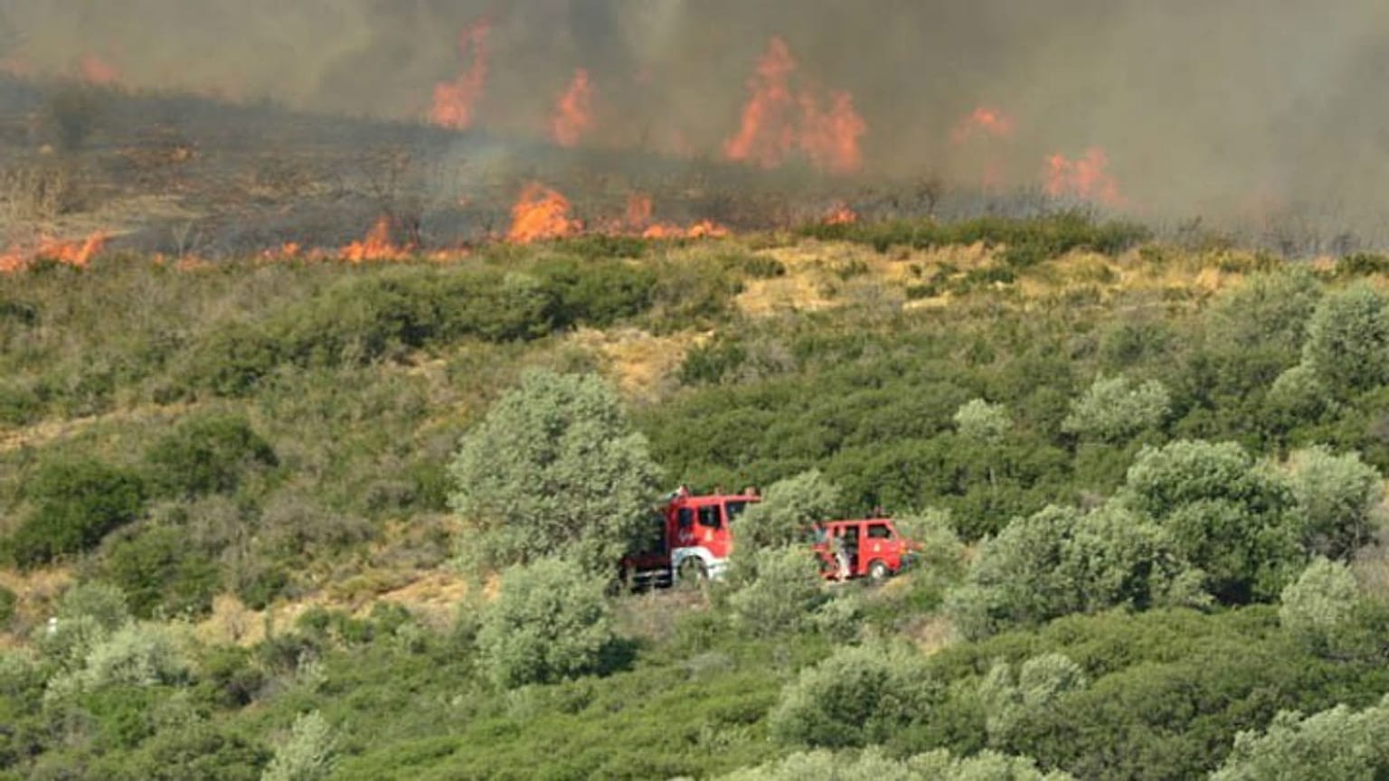 Σε μερική ύφεση η πυρκαγιά στη Νέα Μάκρη