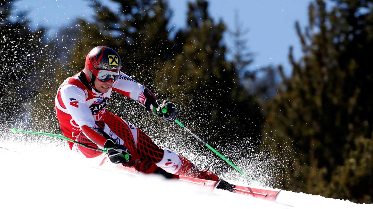 Marcel Hirscher, lors du slalom géant de Grandvalira en Andorre, le 16 mars 2019 